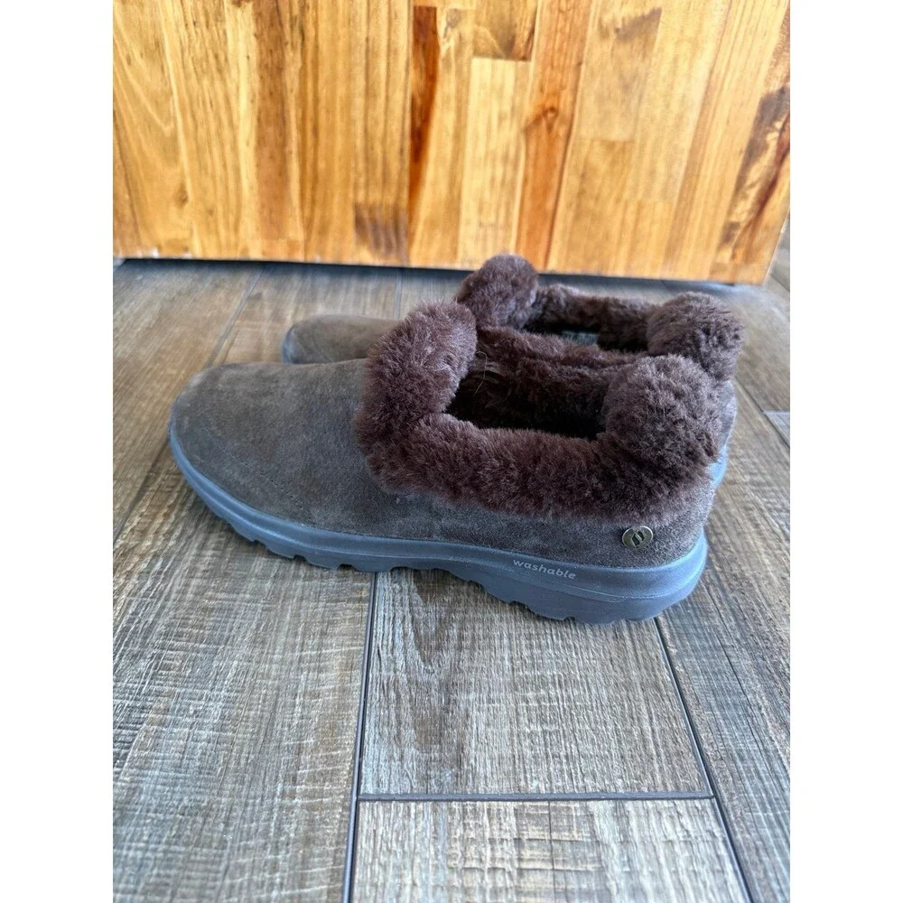 Skechers Go Walk Lounge Chillin Booties Sz. 9 Chocolate Brown